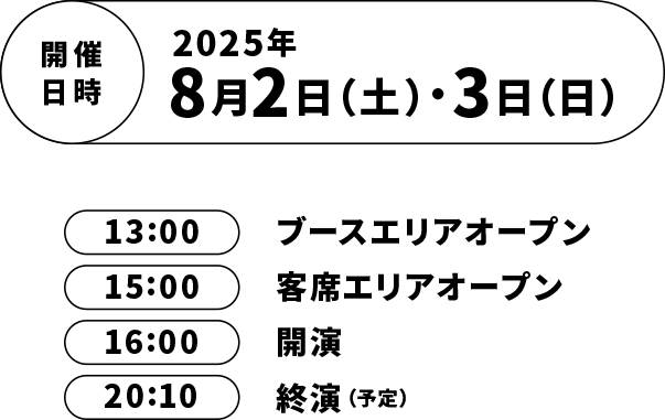 開催日時　2025年8月2日(土)・3日(日)